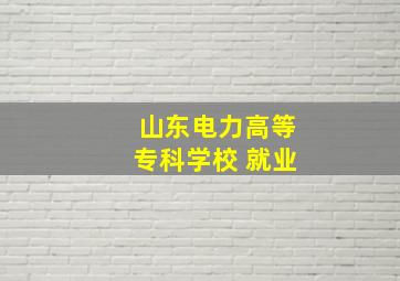 山东电力高等专科学校 就业